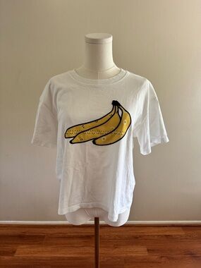 Madewell 100% Cotton Cropped T-Shirt With Bananas Graphic